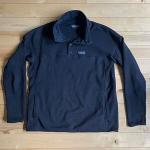 Patagonia Better Sweater 1/2 snap pullover with marsupial pocket Black W’s XL